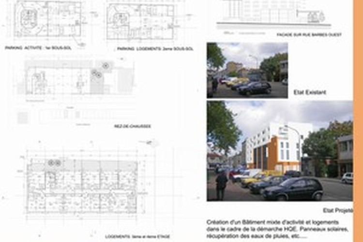 Création d'un Bâtiment mixte d'activité et logements