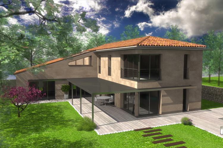 Création d'une villa contemporaine provençale en sité protégé
