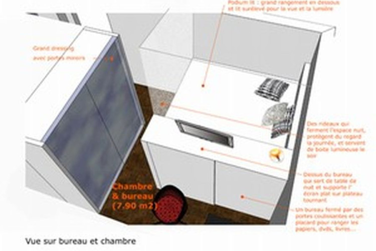 Studio de 32m2, tout d'un grand espace