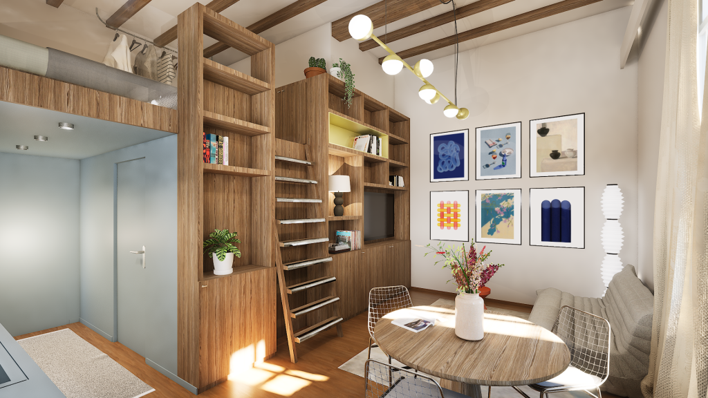 STUDIO 975 | PROJET AIRBNB | Vue séjour 