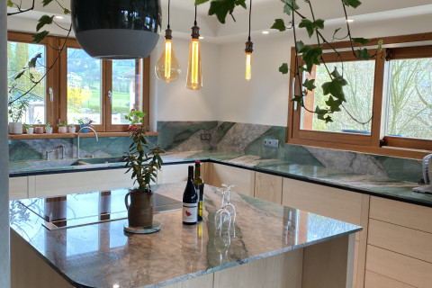 ilot cuisine suspension plante