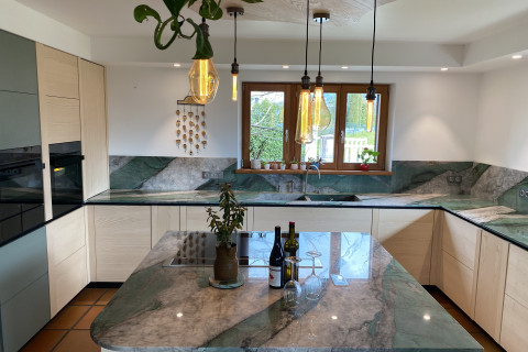 vue cuisine sur mesure ilot