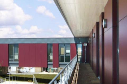 EHPAD de Saint-Lizier : coursive et volumes dans la pente