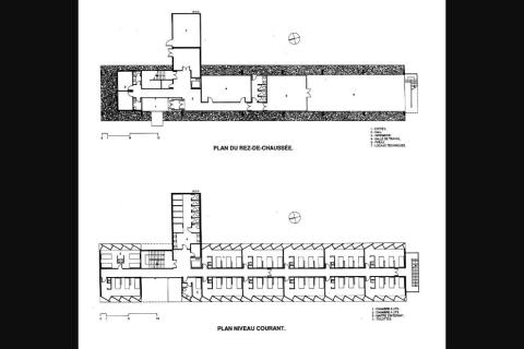 Plans du rez-de-chaussée et niveau courant