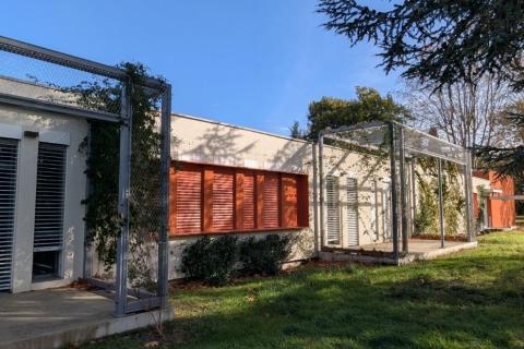 Façade végétalisée et brise-soleil