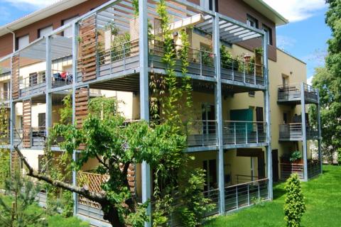 Résidence Végétale, structure métallique et balcons plantés