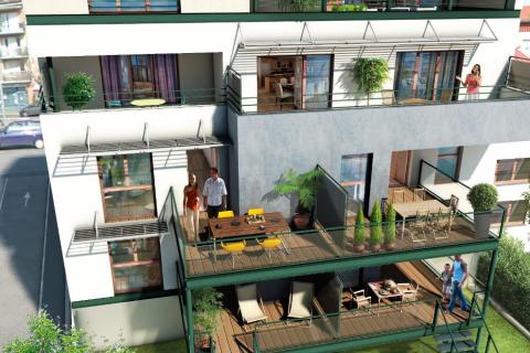 Résidence Vol de Nuit, balcons et terrasses bois