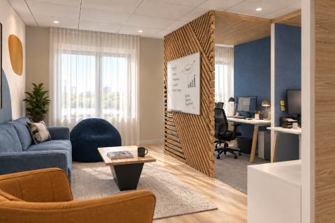 Aménagement de bureaux espace de convivialité