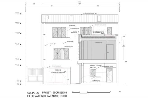 Coupe CC sur l'extension créée