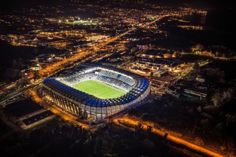 Le Stade Armand-Cesari de nuit