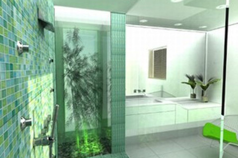 modern tropical bathroom