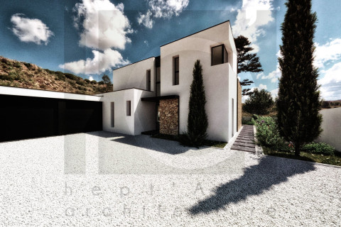 Vue depuis l'entrée du terrain