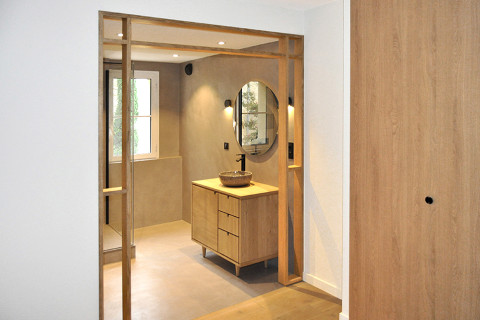 Salle de bain haut de gamme wabi sabi