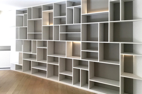 Bibliotheque sur mesur dans le sejour