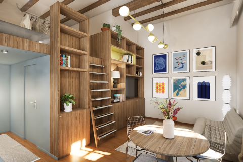 STUDIO 975 | PROJET AIRBNB | Vue séjour 