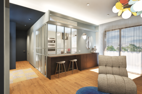 STUDIO 975 | Projet moulin - vue cuisine