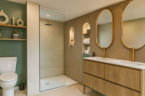Double vasque après rénovation de salle de bain à Mandelieu