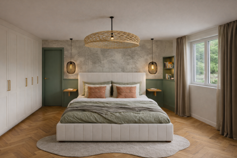 Chambre parentale avec dressing maison rénovée à Mandelieu