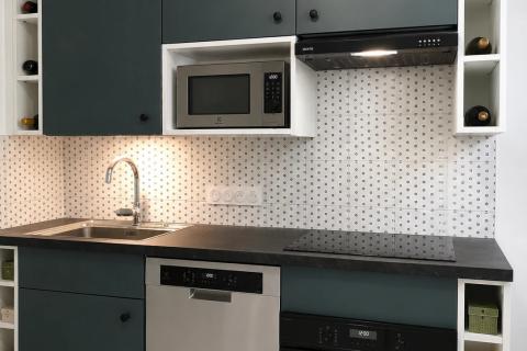 Vue Intérieure de la cuisine compacte - projection