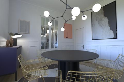 Séjour de l'appartement haussmannien