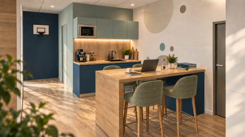 Aménagement de bureaux salle de pause