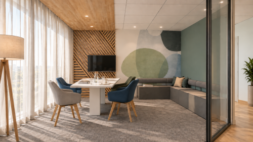 Aménagement de bureaux salle de réunion modulable