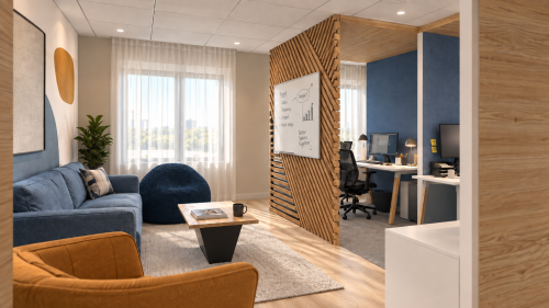 Aménagement de bureaux espace de convivialité