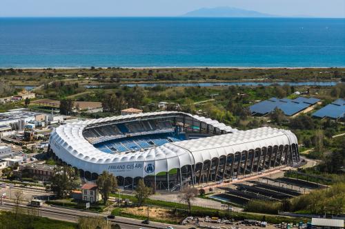 Le stade Armand-Cesari vu du ciel
