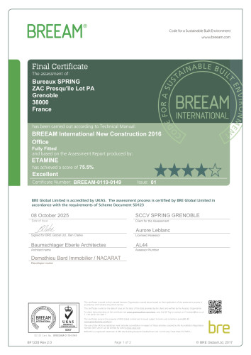 BREEAM certificate international