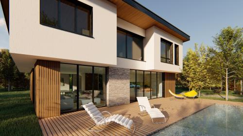Terrasse bois et ouvertures sur le paysage