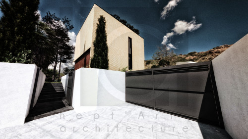 Vue depuis l'accès au terrain