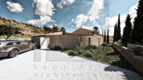 Vue depuis l'accès du terrain