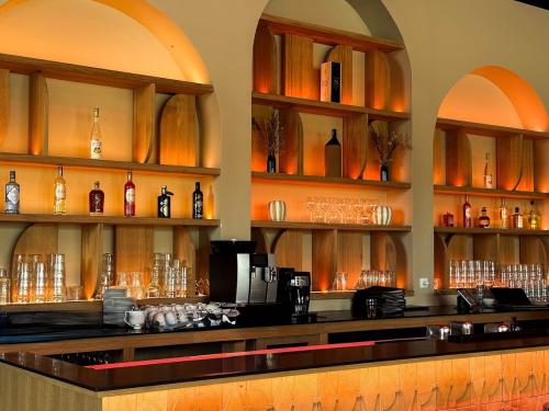 Le bar du restaurant La Farm